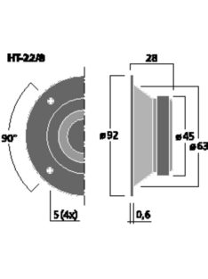 Monacor HT-22/8, kónuszos magassugárzó, 20Wmax, 8Ω