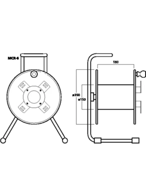 Monacor MCR-6, professzionális, üres kábeldob