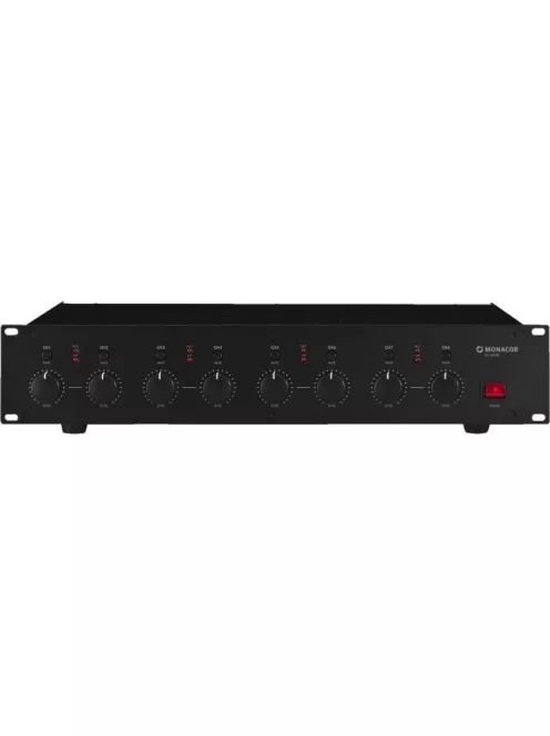 Monacor PA-1850D, 8 csatornás D osztályú erősítő, 100V