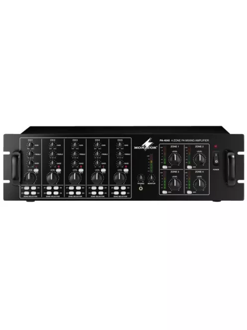Monacor PA-4040, 4-zónás monó keverőerősítő