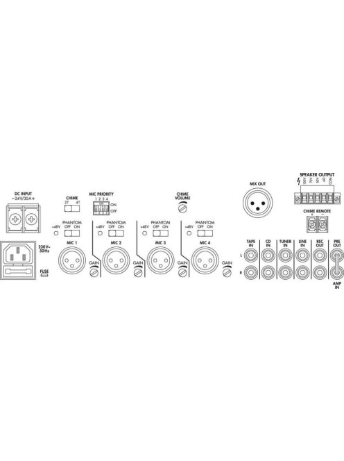 Monacor PA-948 PA mono keverőerősítő