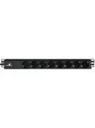 Monacor RCS-85/SW, konnektorok, aljzatok, 19"-os hálózati csatlakozósorok