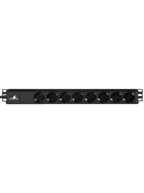 Monacor RCS-85/SW, konnektorok, aljzatok, 19"-os hálózati csatlakozósorok