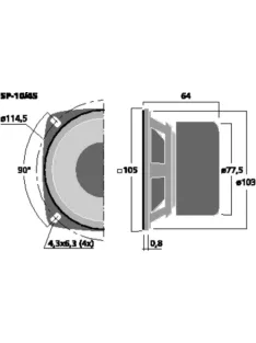   Monacor SP-10/4S, univerzális hangszóró, 25Wmax, 4Ω, mágnesesen árnyékolt