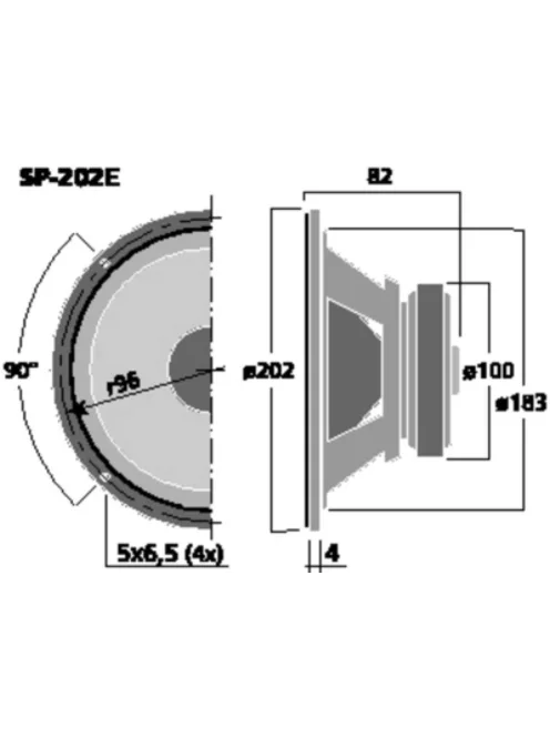 Monacor SP-202E, Hi-Fi mélyközépsugárzó, 100Wmax, 4Ω