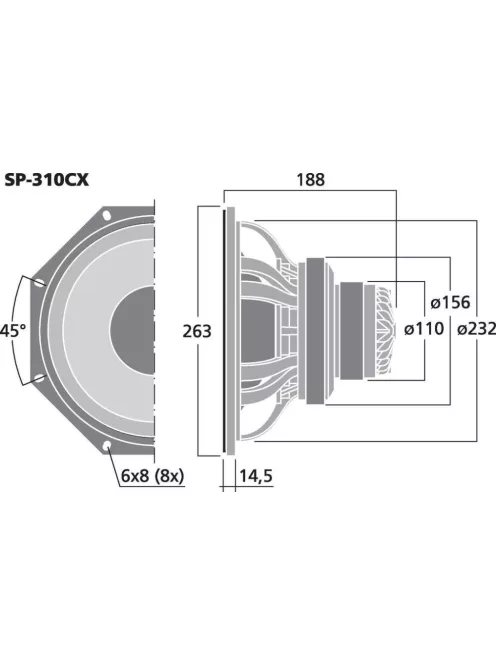 Monacor SP-310CX koaxiális hangszóró