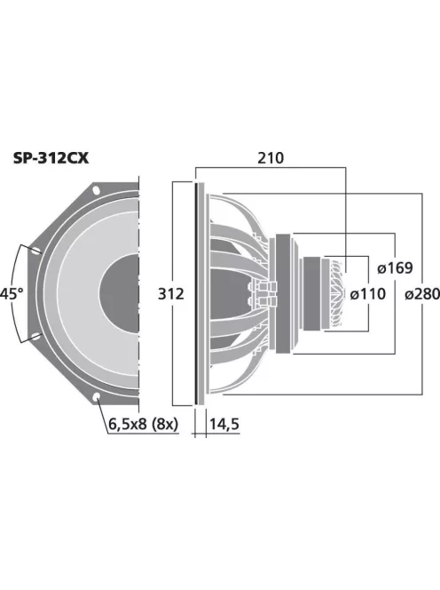 Monacor SP-312CX koaxiális hangszóró