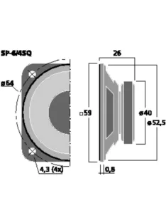 Monacor SP-6/4SQ, univerzális hangszóró, 5Wmax, 4Ω