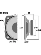 Monacor SP-6/4SQ, univerzális hangszóró, 5Wmax, 4Ω
