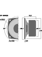 Monacor SP-8/4SQS, univerzális hangszóró, 20Wmax, 4Ω, mágnesesen árnyékolt