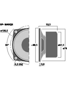   Monacor SP-8/4SQS, univerzális hangszóró, 20Wmax, 4Ω, mágnesesen árnyékolt