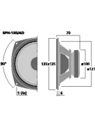 Monacor SPH-135/AD, Hi-Fi mélyközépsugárzó, 60Wmax, 8Ω