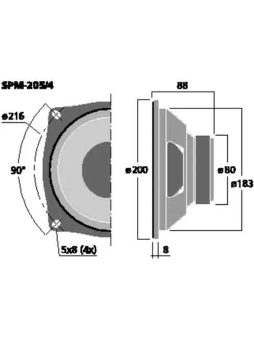 Monacor SPM-205/4, , Hi-Fi basszushangszóró