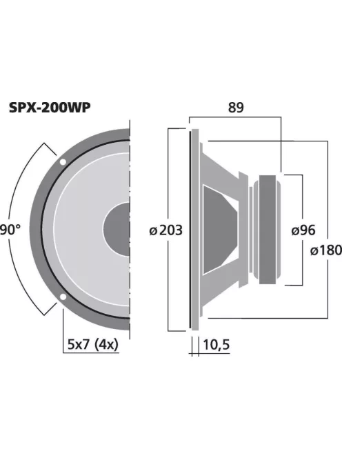 Monacor SPX-200WP HiFi szélessávú hangszóró, vízálló