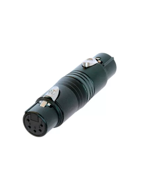 Neutrik NA5FFB átalakító 5 pólusú XLR aljzat - 5 pólusú XLR aljzat, fekete