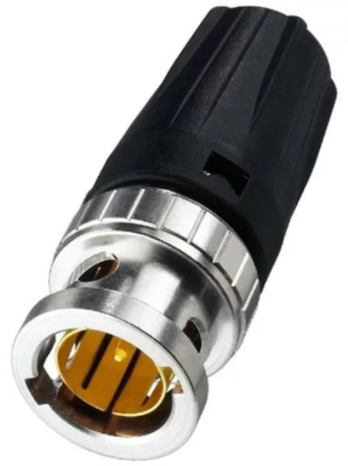 Neutrik NBNC75BLP7 Rear Twist BNC lengő dugó, 75 Ohm, 0.6/3.7 kábelhez, Hex crimp 6,47 mm