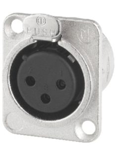   Neutrik NC3FDL1 3 pólusú XLR aljzat ezüstözött érintkező,