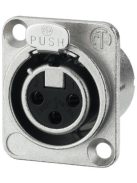 Neutrik NC3FDLX 3 pólusú XLR aljzat ezüstözött érintkező, RF szűrős EMC ellendarabhoz illeszkedik