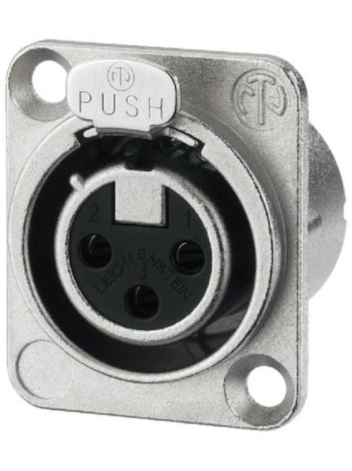 Neutrik NC3FDLX 3 pólusú XLR aljzat ezüstözött érintkező, RF szűrős EMC ellendarabhoz illeszkedik