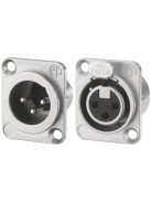 Neutrik NC3FDLX 3 pólusú XLR aljzat ezüstözött érintkező, RF szűrős EMC ellendarabhoz illeszkedik