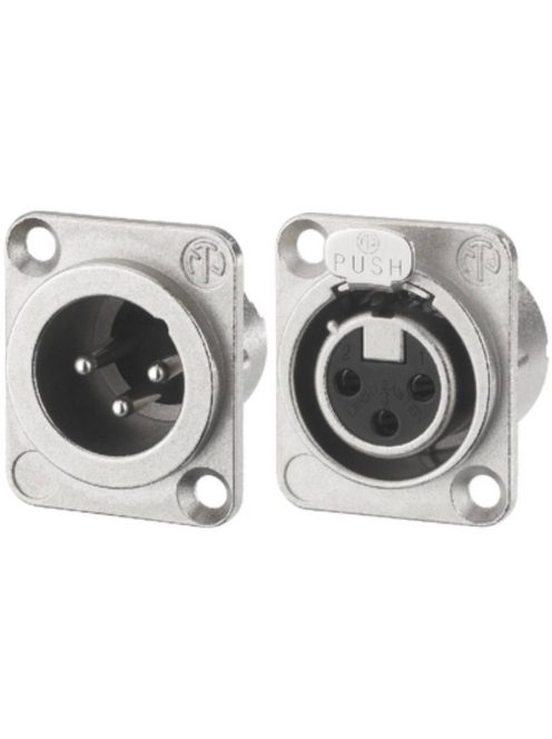 Neutrik NC3FDLX 3 pólusú XLR aljzat ezüstözött érintkező, RF szűrős EMC ellendarabhoz illeszkedik