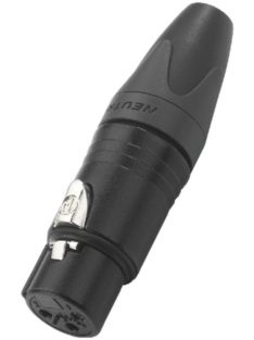   Neutrik NC3FXXBAG 3 pólusú XLR aljzat egyenes, lengő, fekete ház