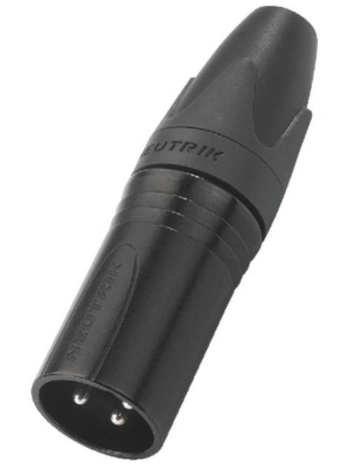Neutrik NC3MXXBAG 3 pólusú XLR dugó egyenes, lengő, fekete ház