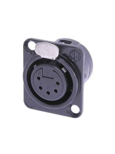   Neutrik NC5FDL1B 5 pólusú XLR aljzat aranyozott érintkező, fekete