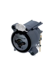   Neutrik NCJ6FAH XLR aljzat + 6,3-as jack aljzat A méretű házzal, sztereó 6,3-as-as, vízszintes nyákhoz, ezüstözött érintkező, műanyag ház