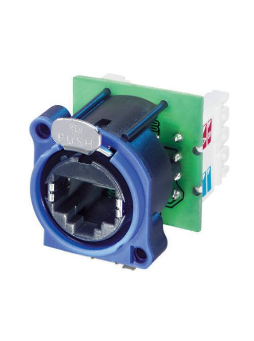 Neutrik NE8FAVY110 EtherCON A-sorozatú műanyag ház, függőleges IDC 110 háttérrel, nikkel