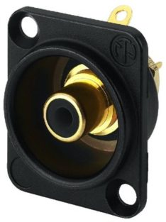Neutrik NF2DB0 RCA aljzat fekete D házzal fekete