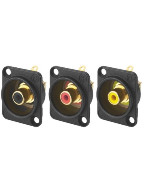 Neutrik NF2DB0 RCA aljzat fekete D házzal fekete