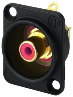 Neutrik NF2DB2 RCA aljzat fekete D házzal piros