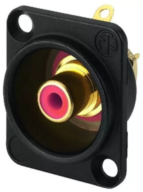 Neutrik NF2DB2 RCA aljzat fekete D házzal piros