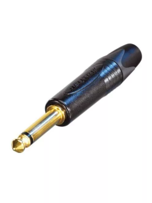 Neutrik NP2XB 6,3-as monó jack dugó fekete ház, aranyozott