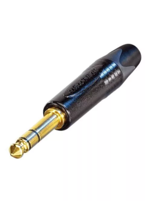 Neutrik NP3XB 6,3-as sztereó jack dugó fekete ház, aranyozott