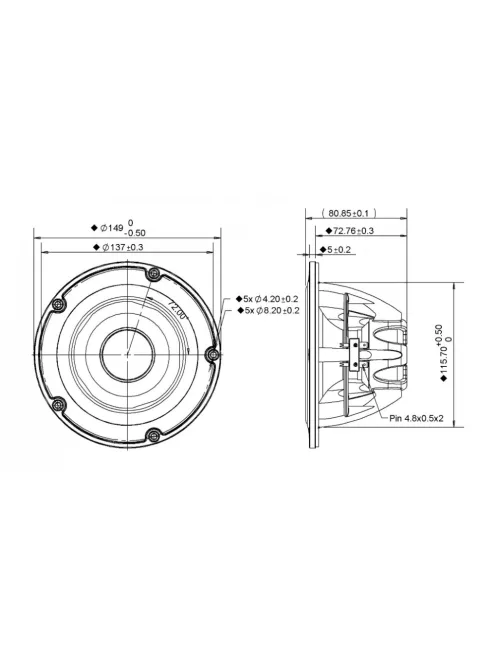 NE149W-08 5-1/4" Woofer