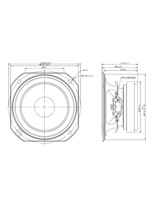 TC8FD00-04 3" Full Range Paper Cone Woofer