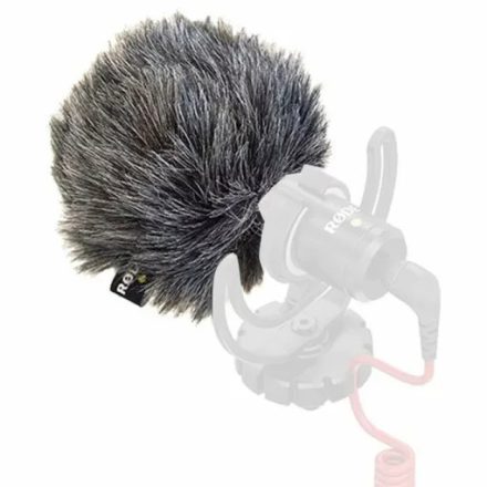 Delux minőségű habszivacsba ágyzott szőrös szélfogó VideoMicro és Videomic ME mikrofonokhoz