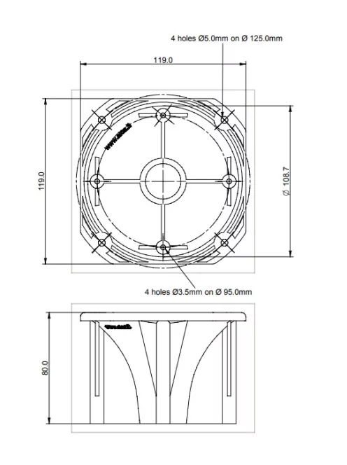 SICA 119x119mm Horn