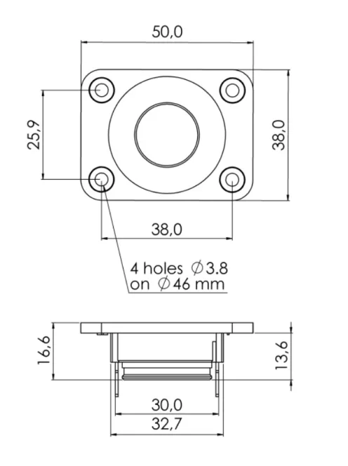 SICA LP 38x50.18/N5 TW Dome Tweeter 4Ω