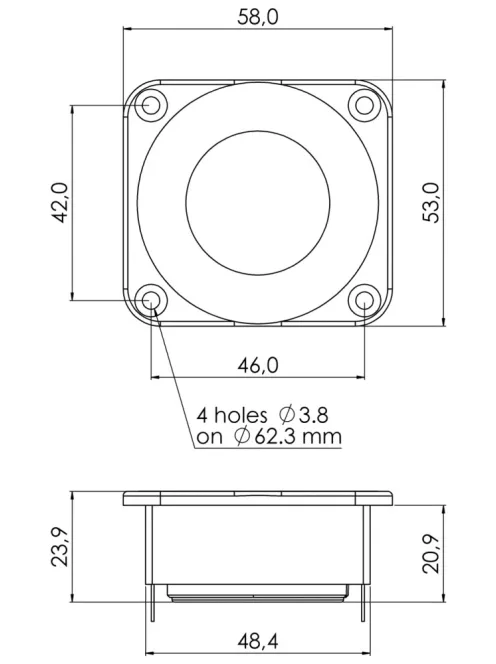 SICA LP 28/N20 TW - IND- Dome Tweeter 8Ω