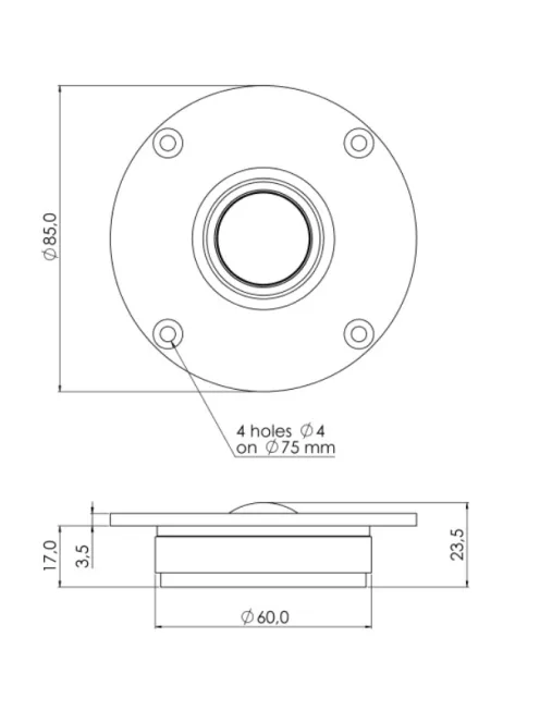 SICA LP 85.25/95 TW Dome Tweeter 4Ω