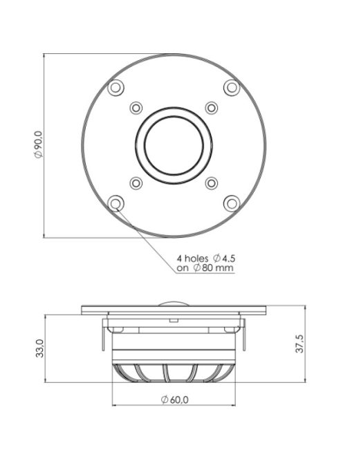 SICA LP 90.28/N92 TW Dome Tweeter 8Ω