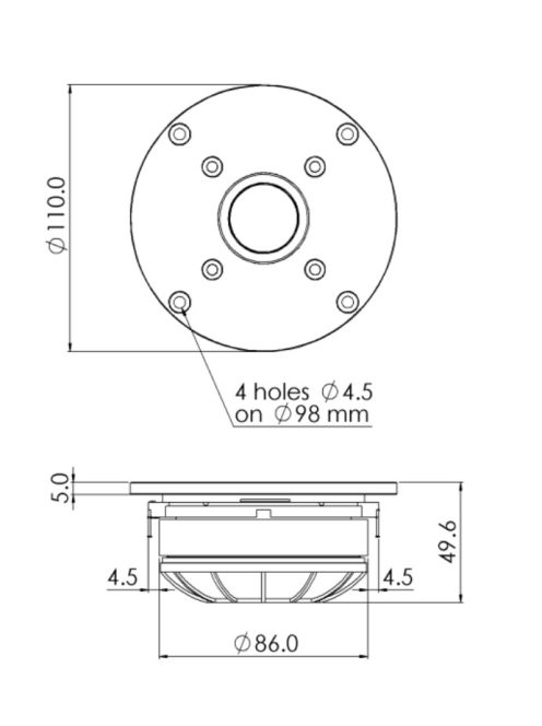 SICA LP 110.28/380 TW Dome Tweeter 8Ω