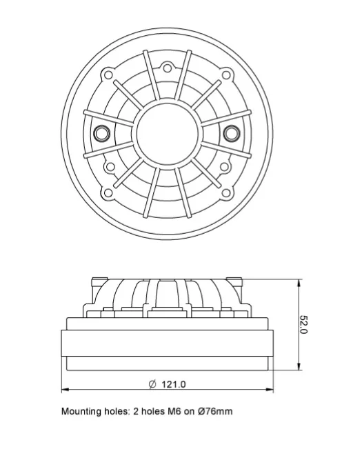 SICA CD 120.44/640 POLY, 16 Ohm Compression Driver