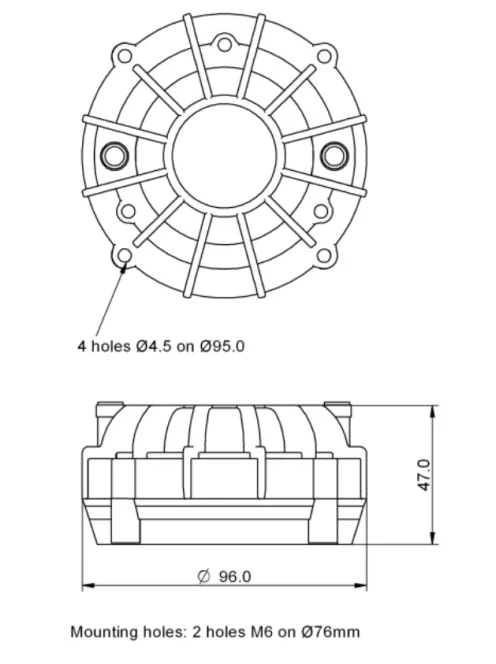 SICA CD 95.44/N240 POLY, 16 Ohm Compression Driver