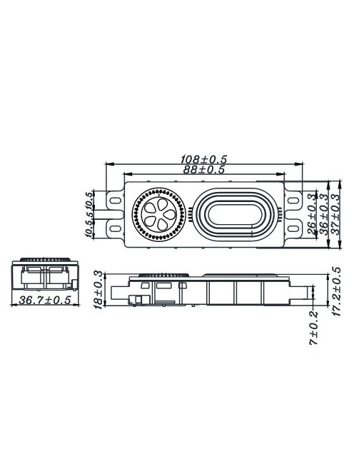 T1-1815SA Full-Range Speaker Module | 89 x 38 mm